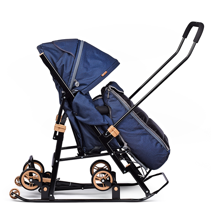 Фото к товару Санки-коляска "Glory gloss" (лён тёмно-синий) Санки-коляска "Glory gloss" (лён тёмно-синий)