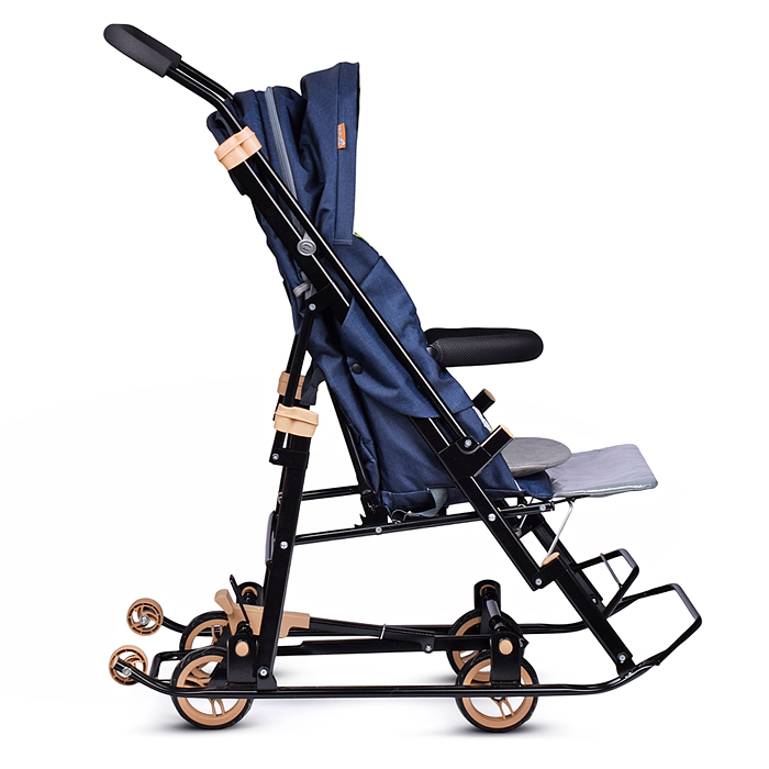 Фото к товару Санки-коляска "Glory gloss" (лён тёмно-синий) Санки-коляска "Glory gloss" (лён тёмно-синий)