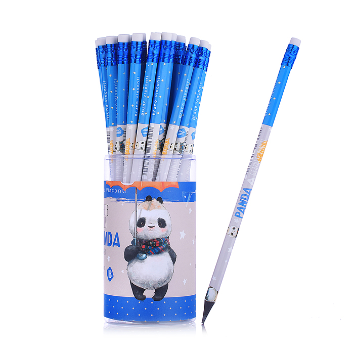 Карандаш чернографитовый с ластиком "Kids Color. Панда с зонтом" HB (пластиковый корпус)