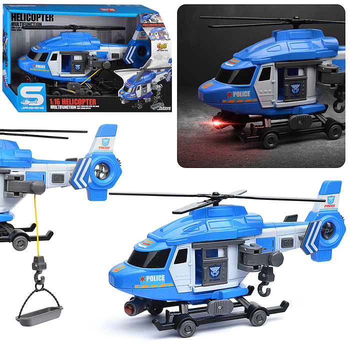Вертолет JS128B "Полиция" (свет, звук) в коробке