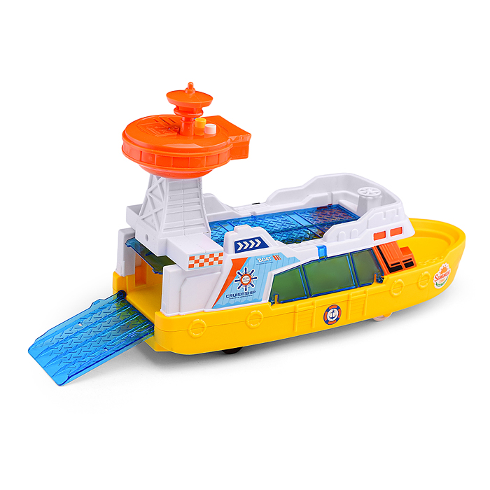 Фото к товару Катер JS160B "Морская гавань" на батарейках, с машинками, в коробке Катер JS160B "Морская гавань" на батарейках, с машинками, в коробке