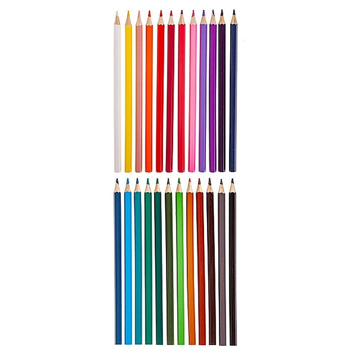 Карандаши цветные 24цв. ECO "Котики бывают разными" заточен. в карт. коробке с европодвесом