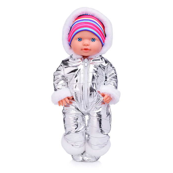 Пупс YL2440F-A "Андрейка" на санях (пьет, писает) с аксессуарами, в коробке