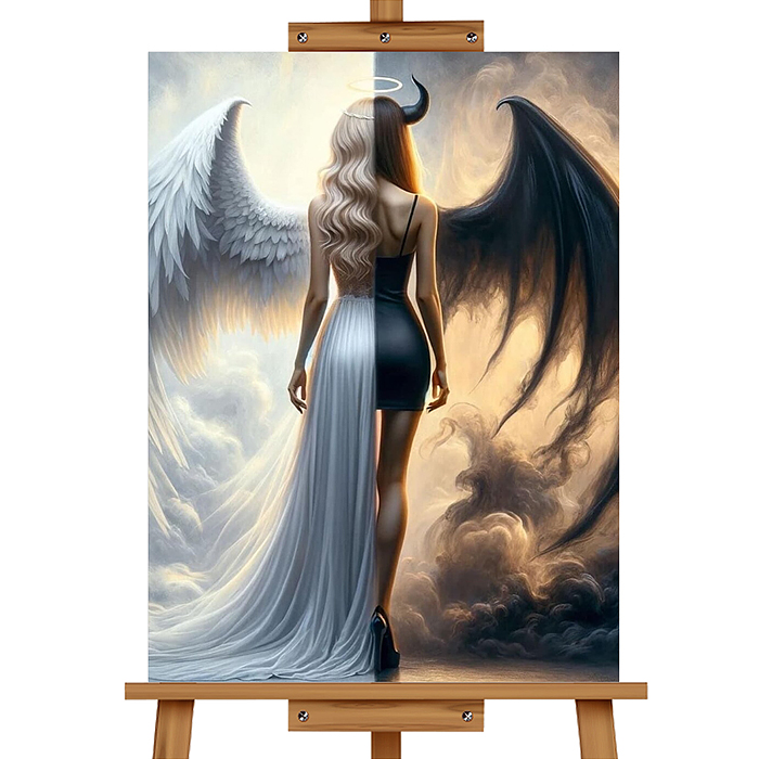 Мозаика алмазная MKA5040-6 "Ангел и дьявол" 40*50см.