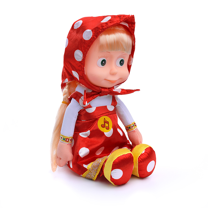 Маша "Маша и медведь" в красном плат, 29 см, озвуч, в пакете