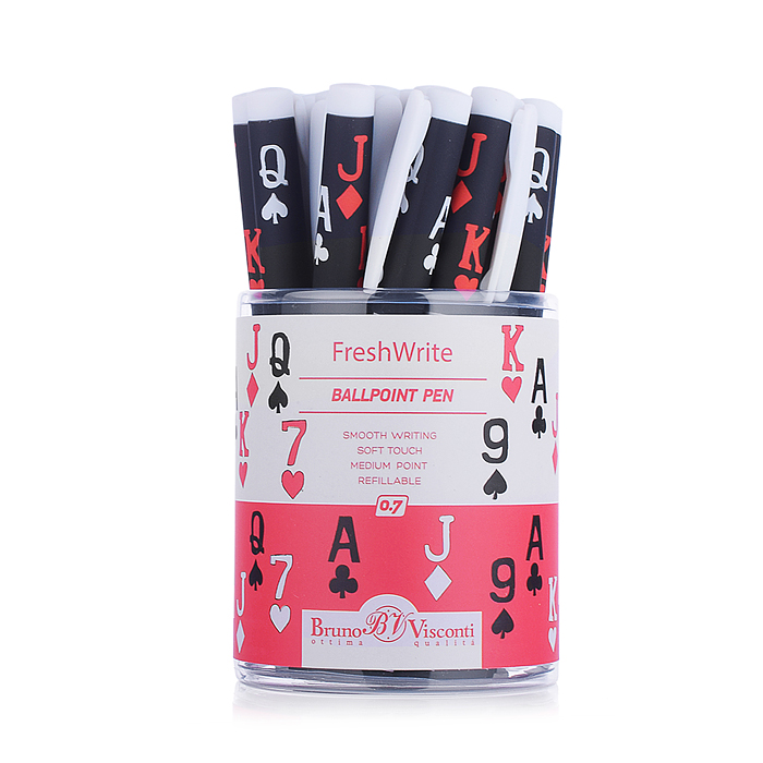 Фото к товару Ручка "FreshWrite. Игры. Карты", шариковая 0.7 мм, синяя Ручка "FreshWrite. Игры. Карты", шариковая 0.7 мм, синяя