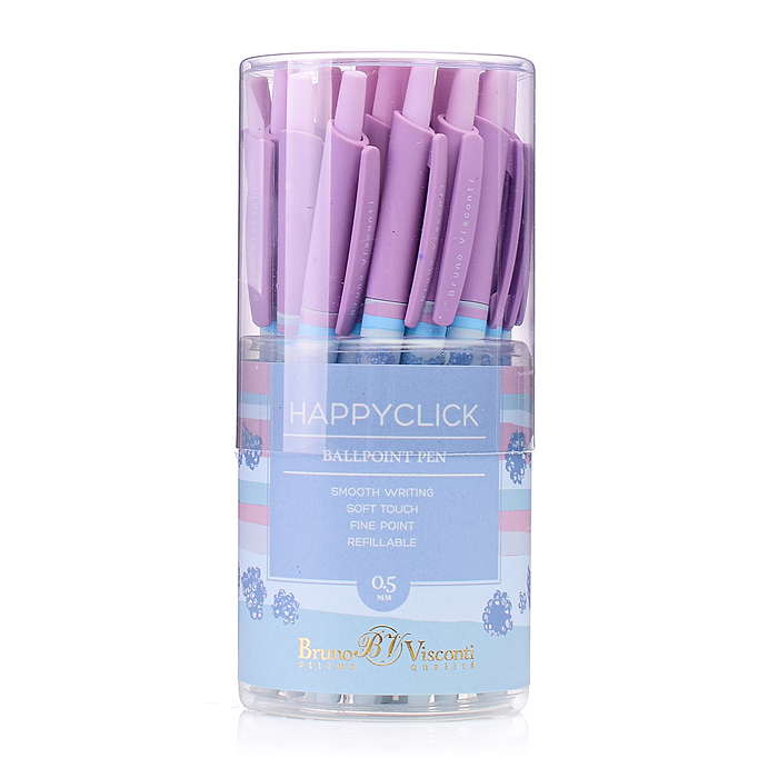 Ручка "HappyClick. Ягодные тортики. Ежевика" шариковая 0.5мм, синяя