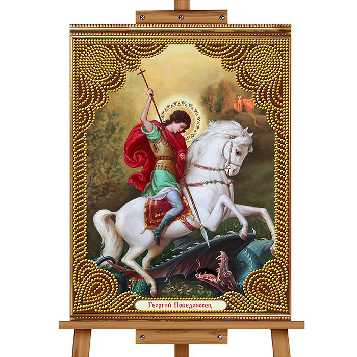 Мозаика алмазная MKA5040-32 "Георгий Победоносец" 40*50см.