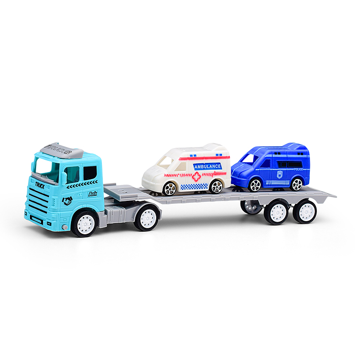 Автовоз K398-3A "Техноэкспресс" с машинами, в пакете