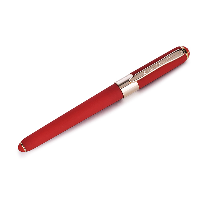 Ручка в футляре "Monaco" шариковая 0.5мм, синяя (красный корпус, коричневая коробка)