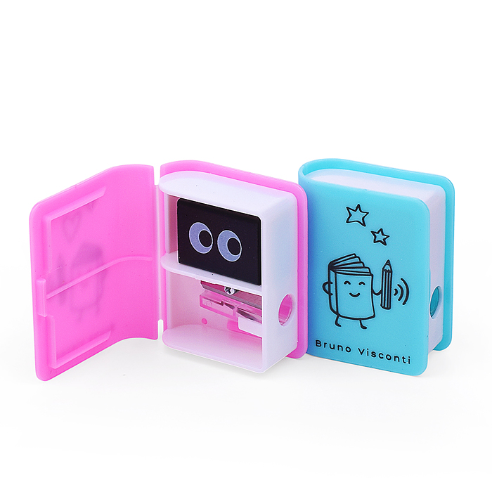 Точилка с контейнером и ластиком "Funsharp. Книга", 1 отверстие (2 вида)