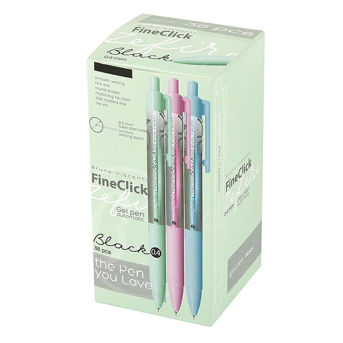 Ручка "FineClick.Zefir" гелевая, автоматическая, 0.4 мм, черный