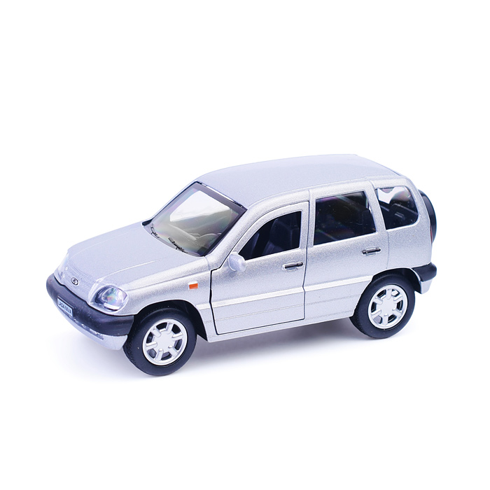 Фото к товару Машина металл LADA NIVA 12 см, (двери, багаж, серебристый) инерц, в коробке Машина металл LADA NIVA 12 см, (двери, багаж, серебристый) инерц, в коробке