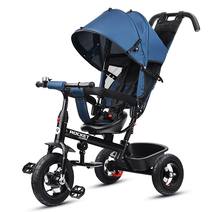 Велосипед трехколесный Rocket 137-BL, колеса надувные 12"/10", цвет синий Велосипед трехколесный Rocket 137-BL, колеса надувные 12"/10", цвет синий