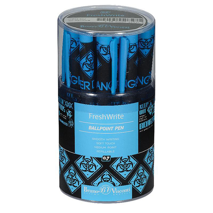 Ручка "FreshWrite. Биологическая опасность!" шариковая 0.7 мм, синяя