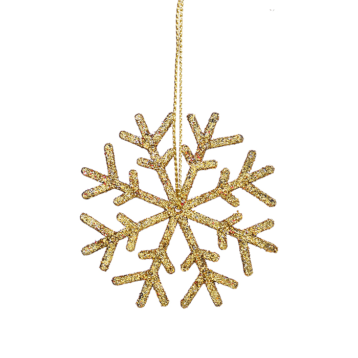 Набор новогодних украшений S2519 "Разноцветные снежинки" (3шт х 6см)