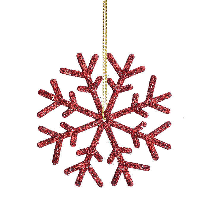 Набор новогодних украшений S2519 "Разноцветные снежинки" (3шт х 6см)