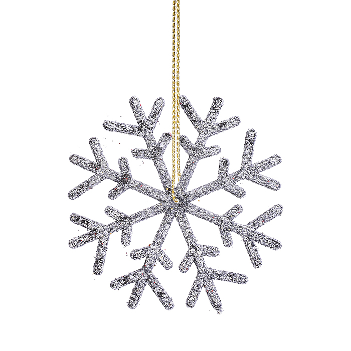 Набор новогодних украшений S2519 "Разноцветные снежинки" (3шт х 6см)