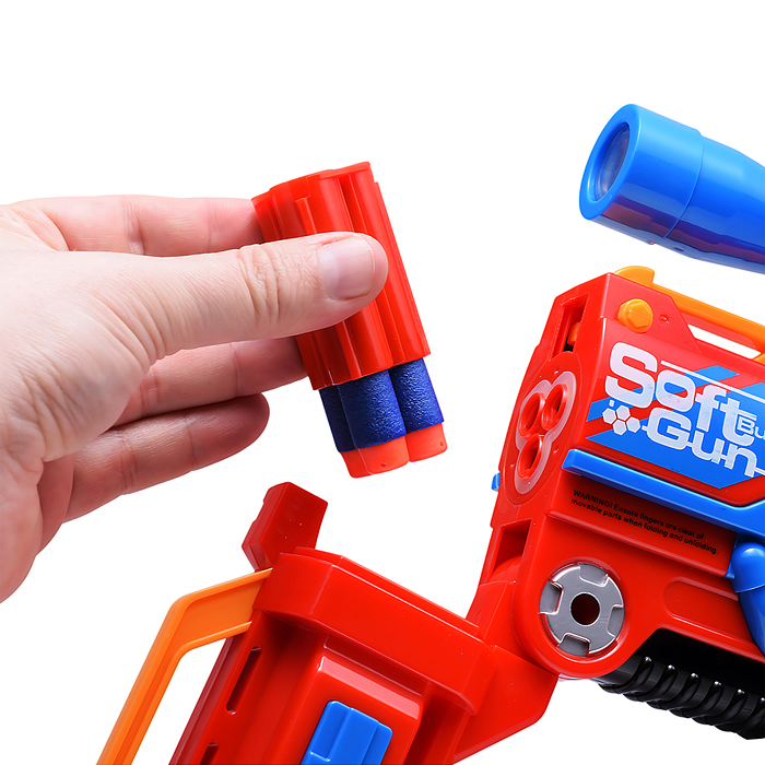 Фото к товару Бластер 7068 "Нападение" с мягкими пулями, в коробке Бластер 7068 "Нападение" с мягкими пулями, в коробке