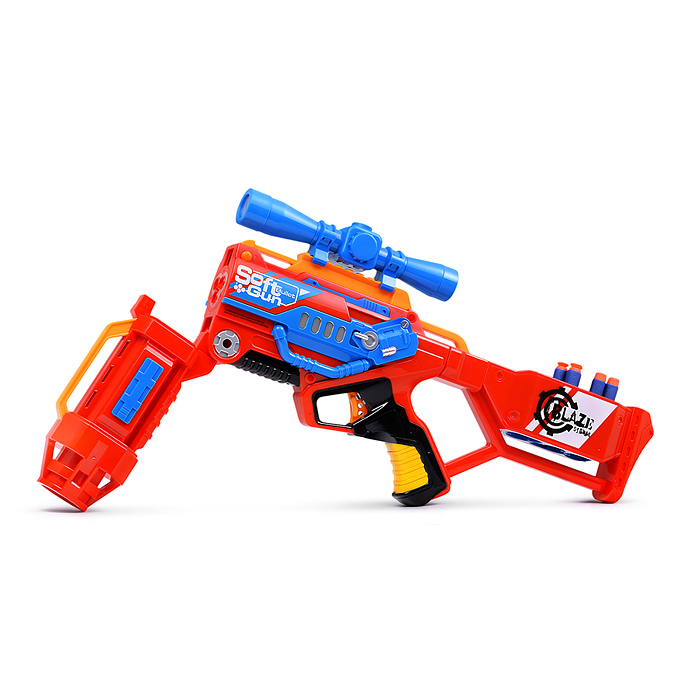 Фото к товару Бластер 7068 "Нападение" с мягкими пулями, в коробке Бластер 7068 "Нападение" с мягкими пулями, в коробке