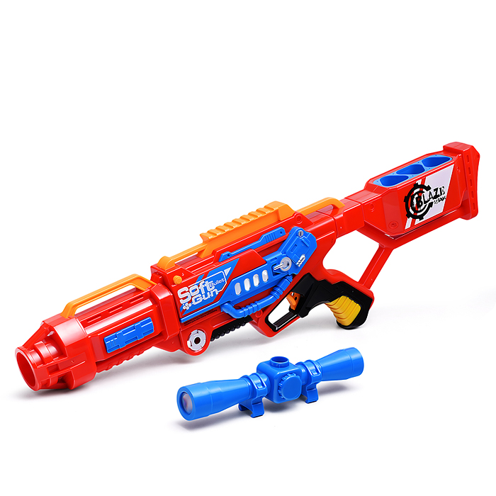 Фото к товару Бластер 7068 "Нападение" с мягкими пулями, в коробке Бластер 7068 "Нападение" с мягкими пулями, в коробке