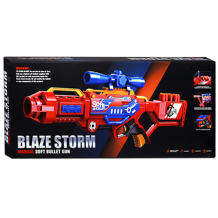 Фото к товару Бластер 7068 "Нападение" с мягкими пулями, в коробке Бластер 7068 "Нападение" с мягкими пулями, в коробке