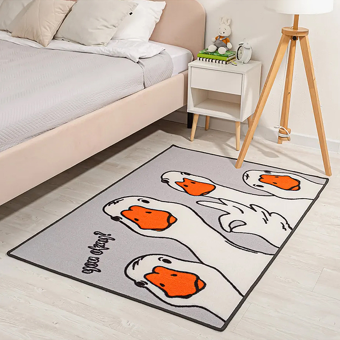 Ковер "Гусь" дет. 1х1,5 прямоугольный, светло-серый