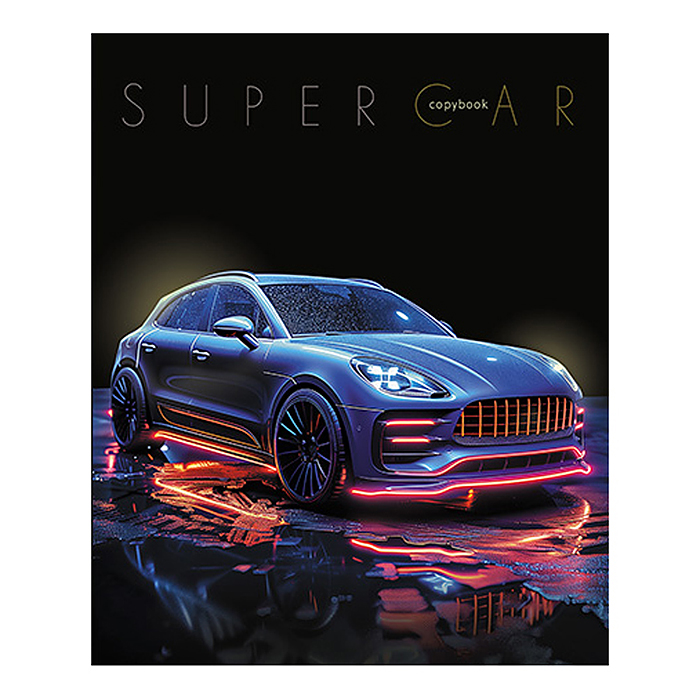 Тетрадь 48л. клетка "Золотое авто" блестки, по сериям  