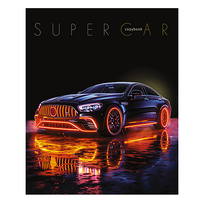 Тетрадь 48л. клетка "Золотое авто" блестки, по сериям  