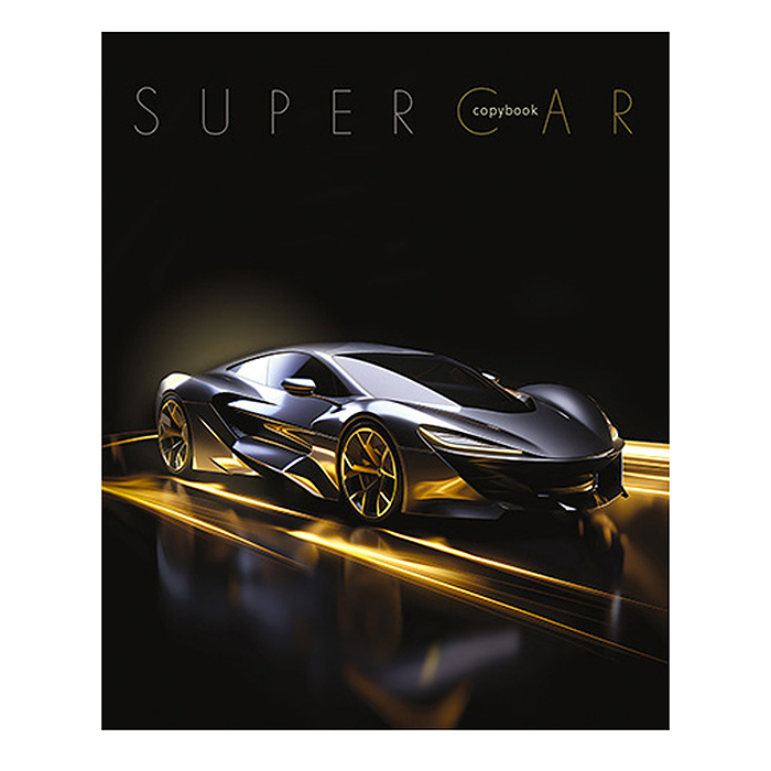 Тетрадь 48л. клетка "Золотое авто" блестки, по сериям  