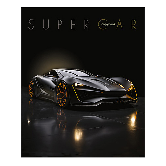 Тетрадь 48л. клетка "Золотое авто" блестки, по сериям  