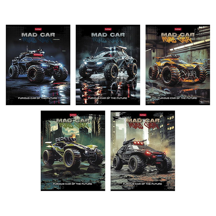 Тетрадь 48л. клетка "Mad Car" А5 Тетрадь 48л. клетка "Mad Car" А5