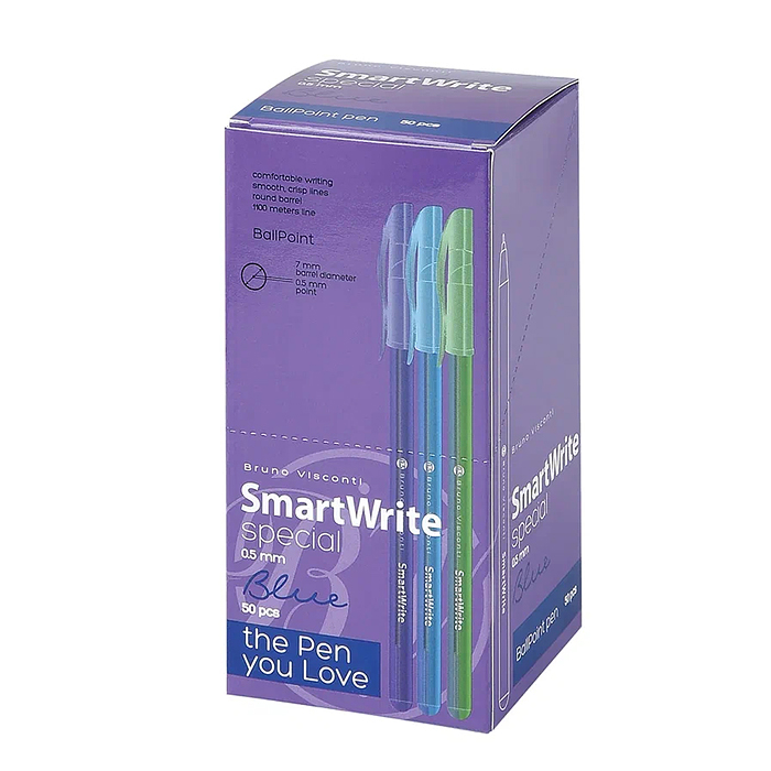 Ручка "SmartWrite Special" шариковая 0.5 мм, синяя (3 цвета)