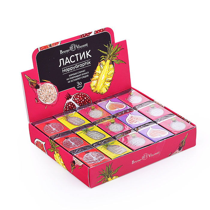 Ластик "HappyGraphix. Juicy life", 4 цвета