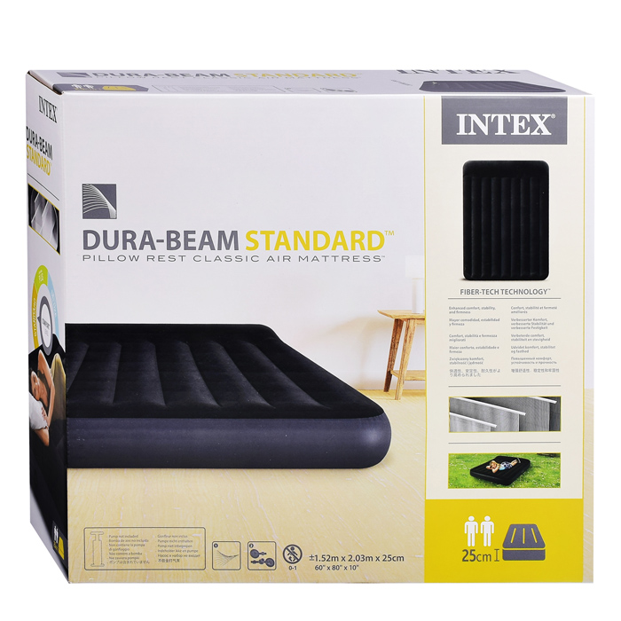 Матрас надувной Pillow Rest Classic Fiber-Tech, 152 х 203 х 25 см, 64143 INTEX не товарный вид.наруш