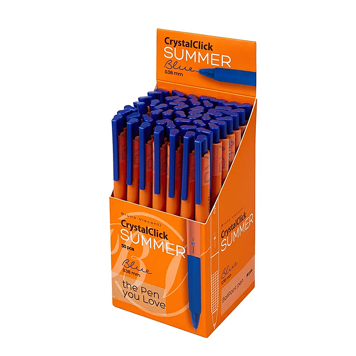 Ручка шариковая "CrystalClick.Summer" автоматическая, 0,38 мм, синяя