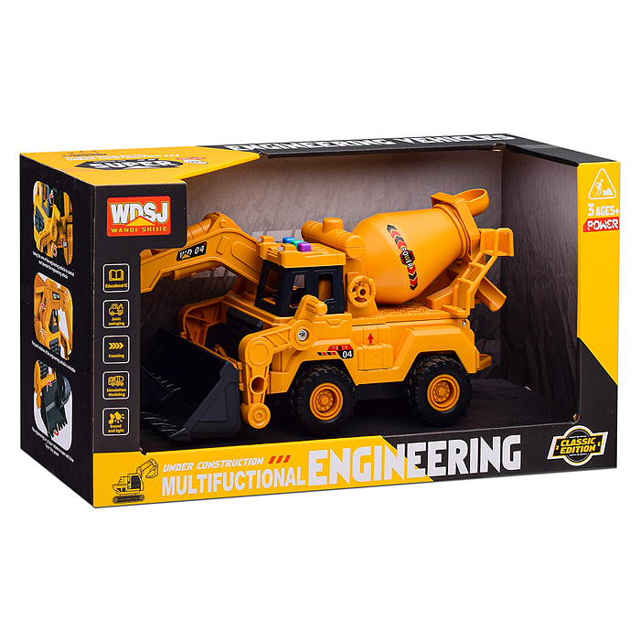 Фото к товару Экскаватор WD104-D "Строитель" с бетономешалкой, в коробке Экскаватор WD104-D "Строитель" с бетономешалкой, в коробке