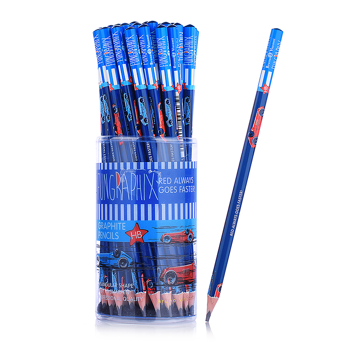 Карандаш чернографитовый "Fun Graphix. Красная машина" HB (пластиковый корпус)