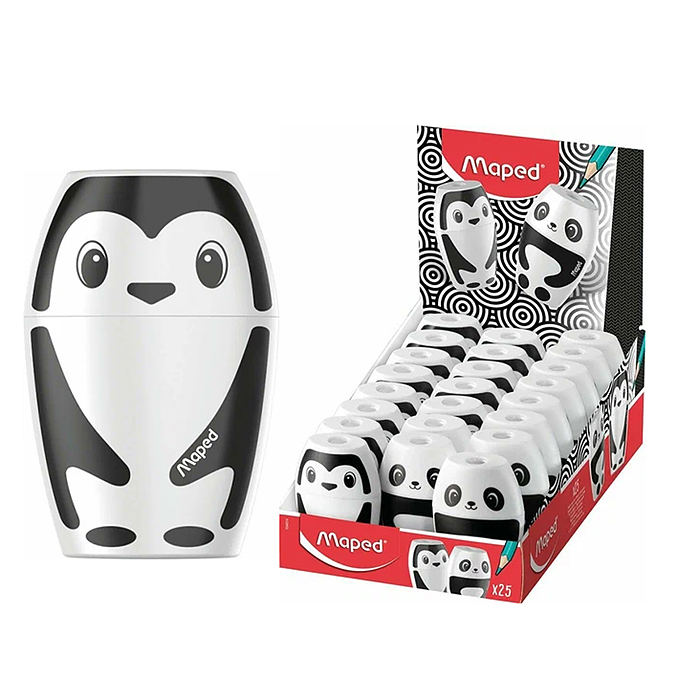 Точилка 1 отверстие "Shakky" с контейнером, декорированная, ассорти