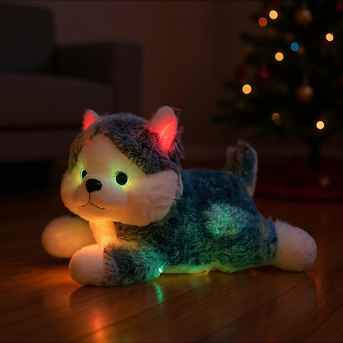 Мягкая игрушка М1519 "Собака" светится в темноте 35 см.