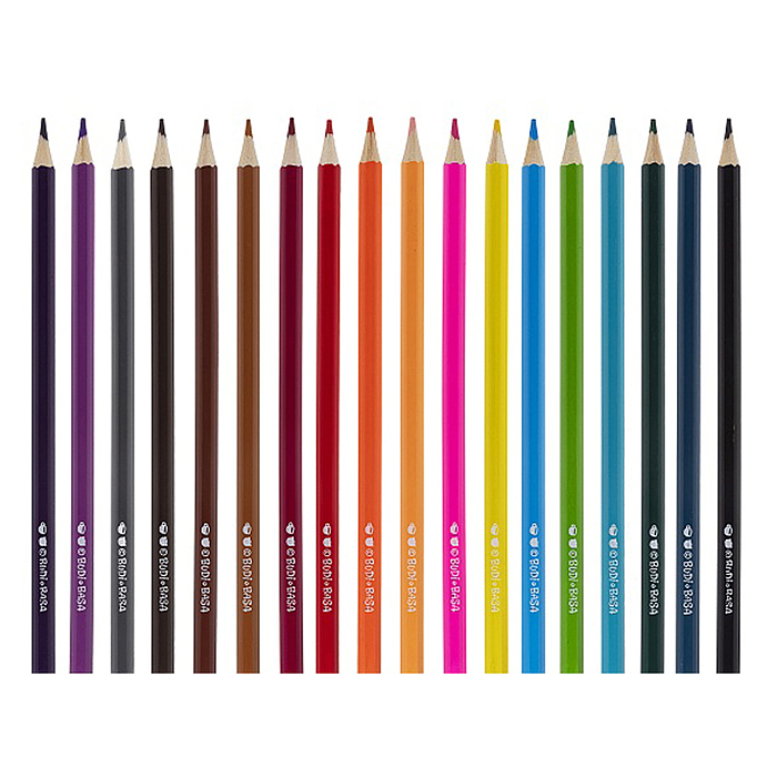 Карандаши цветные 18 цв. ECO "Кофейные коты" заточен. в карт. коробке с европодвесом