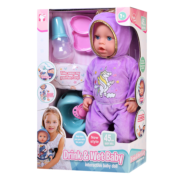 Пупс BL251J "Яночка" (пьет, писает) с аксессуарами, в коробке