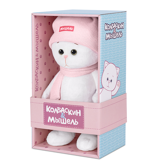 Мышель в Розовой Шапочке и Шарфике, 20 см, в коробке