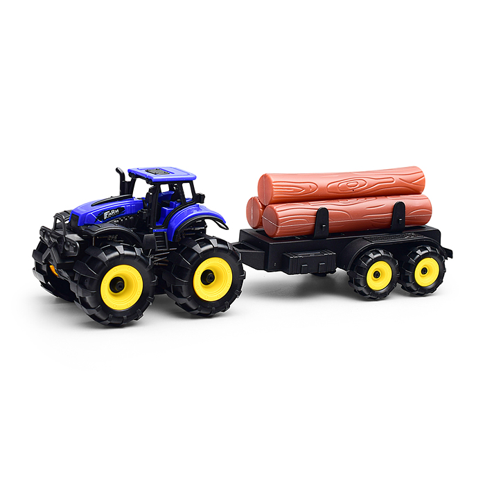 Трактор 9878-3C "Веселая ферма" с бревнами, в коробке