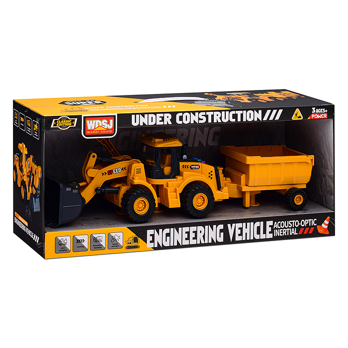 Трактор WD103-B "Строитель" с прицепом, в коробке