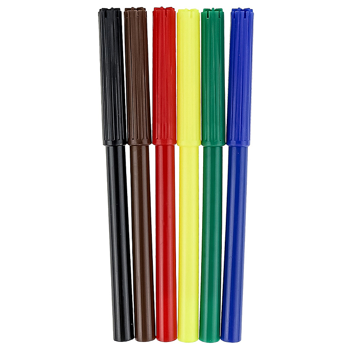 Фломастеры 6цв с вентилируемым колпачком "Красное авто" в пласт. блистере, 