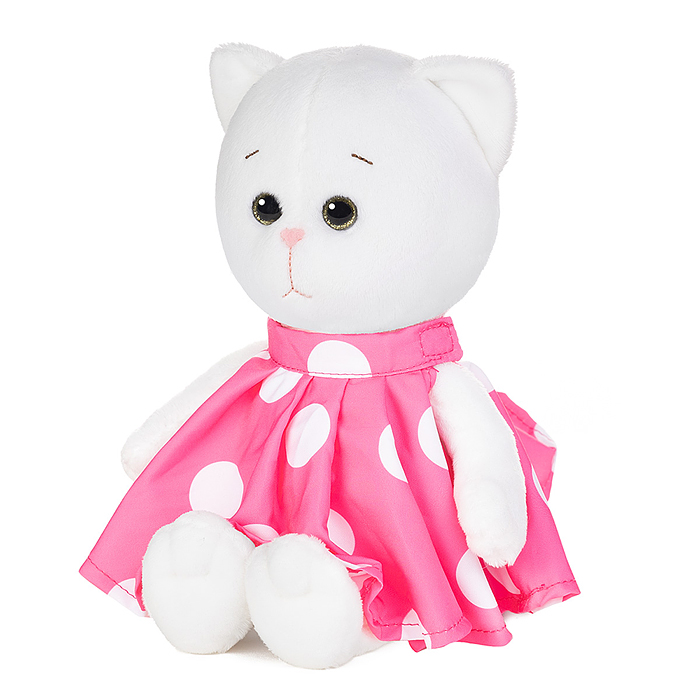 Мышель в розовом платье в горошек, 20 см, в коробке