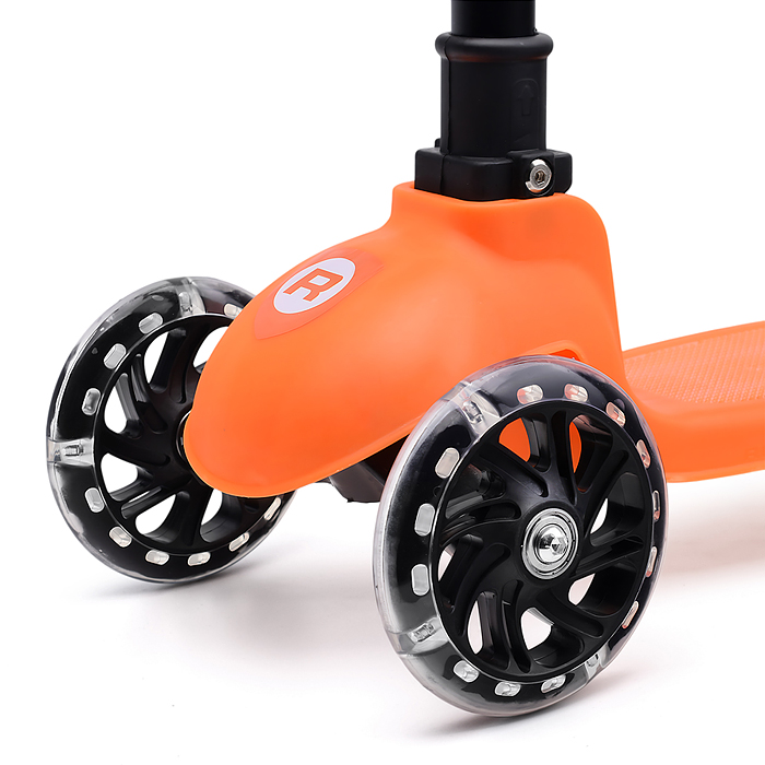 Самокат трёхколёсный ROCKET колёса PU, цвет оранжевый