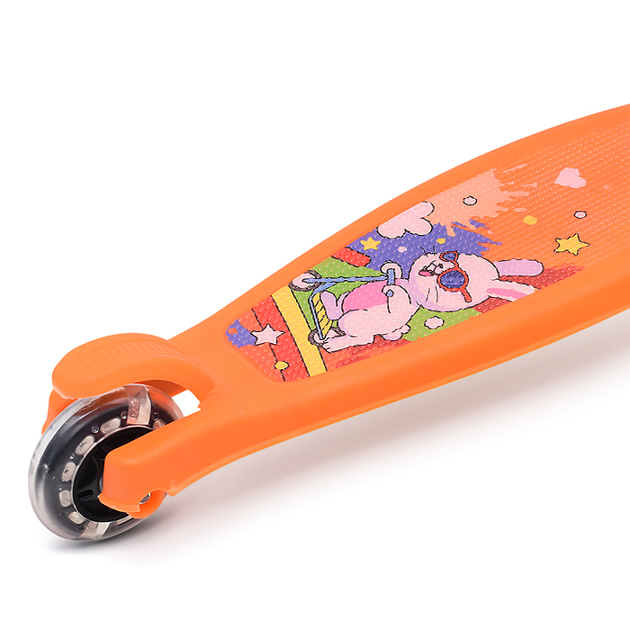 Самокат трёхколёсный ROCKET колёса PU, цвет оранжевый