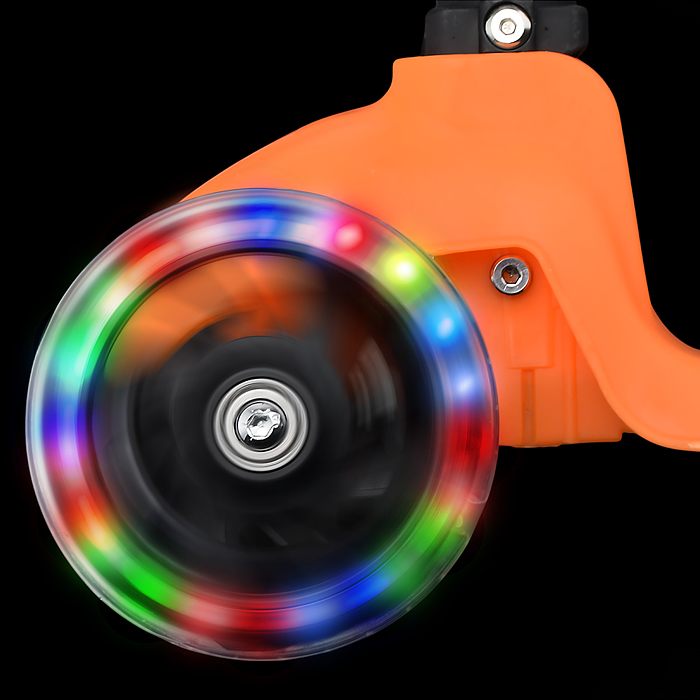 Самокат трёхколёсный ROCKET колёса PU, цвет оранжевый